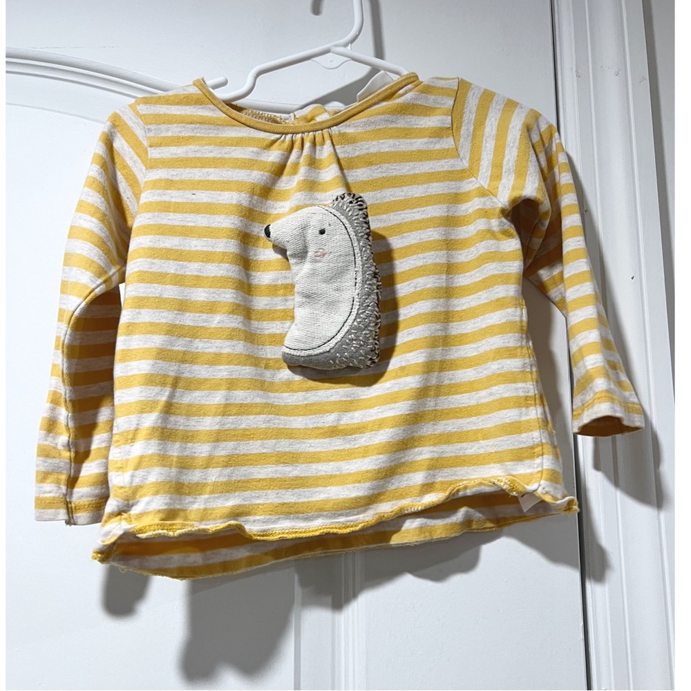 EUC Next UK Baby Hedgehog Striped Shirt size 12-18 months